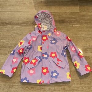Raincoat Jacket Girls 4 Purple Flowered